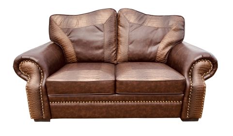 Botswana Croc and Micro Leather Loveseat