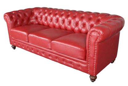 Classic Chesterfield Sofa Red