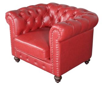 Classic Chesterfield Chair Red