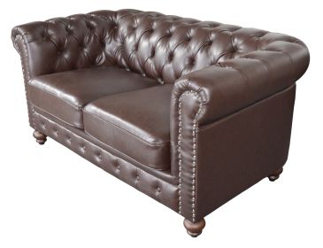 Classic Chesterfield Loveseat Brown