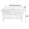 Marble Top 3 Drawer Kitchen Island In Chalk White