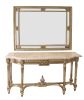 Grand Carved Console and Mirror Set of 2 68"W with Marble Top-Platine