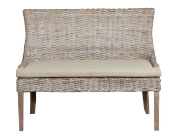 Alfresco Bench Kuba Weave Savannah Wash