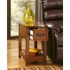 Mission Style 1-Drawer End Table Nightstand in Brown Wood Finish