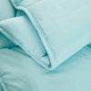 King Size Aqua 3 Piece Microfiber Reversible Comforter Set