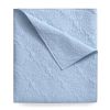 King Size Cotton 3-Piece Quilt Set in Blue with Quilted Damask Pattern