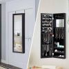 2-in-1 Black Wall or Door Mounted Jewelry Organizer Full Length Mirror