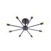 8 Light Black Rustic Industrial Dimmable Chandelier Ceiling Fixture