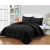 Twin Size Reversible Microfiber Down Alternative Comforter Set in Black