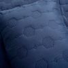 Full/Queen size Lightweight Blue Textured Cotton 3 Piece Quilt Set