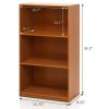 Modern 3-Shelf Bookcase in Light Cherry Wood Finish