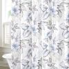 72-inch Tropical Botanical Floral Shower Curtain in 100-Percent Cotton Fabric