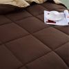 Twin/Twin XL Traditional Microfiber Reversible 3 Piece Comforter Set in Brown