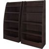 Kids 4-Shelf Bookcase in Espresso Wood Finish Childs Bedroom