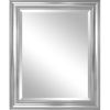 Bathroom Mirror with Silver Frame - Hangs Vertically or Horizontally