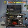 Espresso Electric Fireplace Mantel TV Stand w/ Adjustable Shelves 2 Storage Cabinets