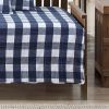 Lightweight Navy Blue White Plaid 4 Piece Cotton Daybed Cover Set