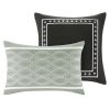 Full / Queen 5-Piece Black White Damask Print Comforter Set