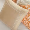 Full size Orange Damask Comforter Set with 2 Shams and 2 Decorative Pillows