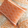 Full size Orange Damask Comforter Set with 2 Shams and 2 Decorative Pillows