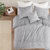 Full / Queen size 5-Piece Grey Cotton Farmhouse Comforter Set