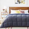 Full All Seasons Grey/Navy Reversible Polyester Down Alternative Comforter