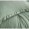 Full Size Sage Green Microfiber 3-Piece Comforter Set with Ruffled Edge Trim