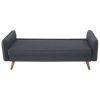 Modern Grey Fabric Upholstered Sofa with Mid-Century Style Wood Legs