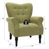 Green Retro Tufted Polyester Accent Chair with Stylish Espresso Wood Legs