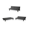 Grey Modern Upholstered Microfiber Adjustable Futon Sleeper Sofa