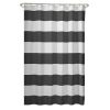 72 x 70 inch Polyester Grey White Nautical Ocean Beach Striped Shower Curtain