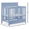 Pine Wood 4-in-1 Modern Convertible Crib Toddler Bed Daybed Baby Blue Finish