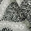 King size 5-Piece Damask White Black Comforter Set