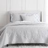 King Size 100-Percent Cotton 3-Piece Quilt Bedspread Set in Light Grey