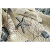 King size 3-Piece Bedspread Quilt Set in 100-Percent Cotton with Seashells Ocean Beach Nautical Pattern