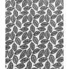 72-inch Black White Leaf Pattern Shower Curtain in 100-Percent Polyester Fabric