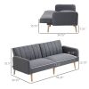 Modern Mid-Century Light Gray Linen-touch Polyester Futon Sleeper Sofa Bed