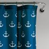 72-inch Navy White Nautical Anchor Polyester Shower Curtain