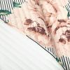 Twin/Twin XL Size Polyester Black White Striped Rose Floral 2 Piece Quilt Set