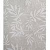 72-inch Polyester Fabric Shower Curtain with Taupe Gray White Leaves Pattern