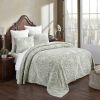 Queen Size 100-Percent Cotton Chenille 3-Piece Coverlet Bedspread Set in Sage