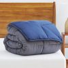 Queen All Seasons Grey/Navy Reversible Polyester Down Alternative Comforter