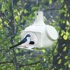 Round White Plastic Birdhouse for Purple Martins Tree Swallows and Bluebirds