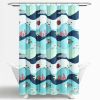 72-inch Coral Reef Teal Blue Nautical Fish Starfish Polyester Shower Curtain