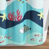 72-inch Coral Reef Teal Blue Nautical Fish Starfish Polyester Shower Curtain