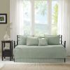 6-Piece Country Cottage Quilted Seafoam Green Reversible Daybed Cover Set