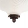 Round 11-inch Bronze Finish Ceiling Light with Frosted Glass Shade - Flush Mount