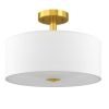 3-Light Glass Drum Pendant Lamp Ceiling Lighting Fixture with Semi Flush Mount