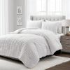 Twin/XL Size Microfiber Crinkled Texture 2 Piece Comforter Set White