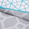 Twin / Twin XL 4-Piece Teal Blue Grey White Geometric Comforter Set